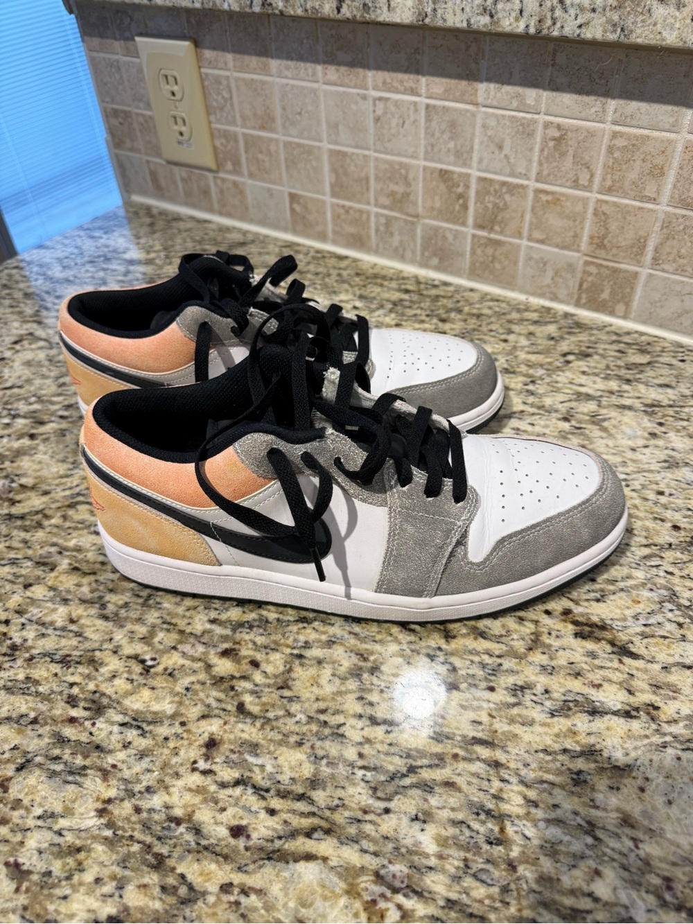 Men's Air Jordan Lows Gray & Peach - Classic Casual Style